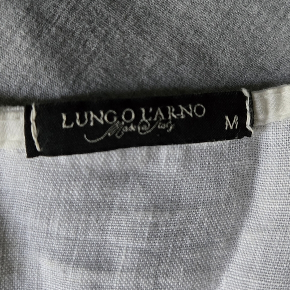 Lungo L'Arno White Linen & Crochet Lace Open Front Cardigan Size M Made In Italy - Picture 3 of 6